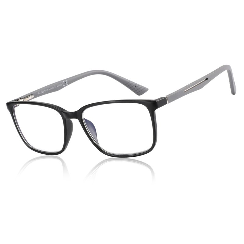 ZENOTTIC Blue Light Glasses,Reading Glasses for Men Square Frame Anti-Glare Sport Computer Glasses Black 3.5 x